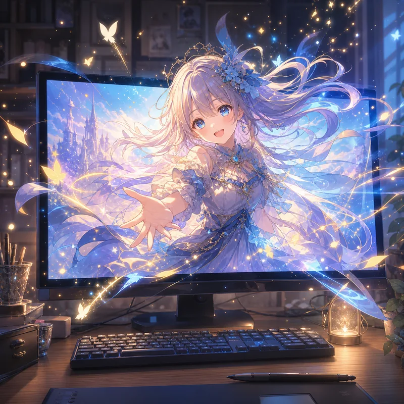 AI技術で原画をアニメーション化する工程のイメージ